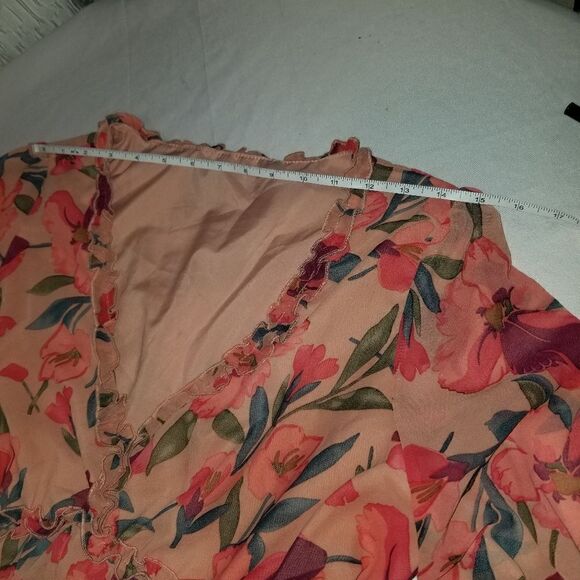 Floral Frill Trim Tiered Maxi Dress Large NWOT - Picture 14 of 15